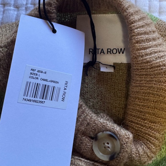 RITA ROW ELLEN CARDIGAN IN CAMEL + GREEN - Picture 7 of 7